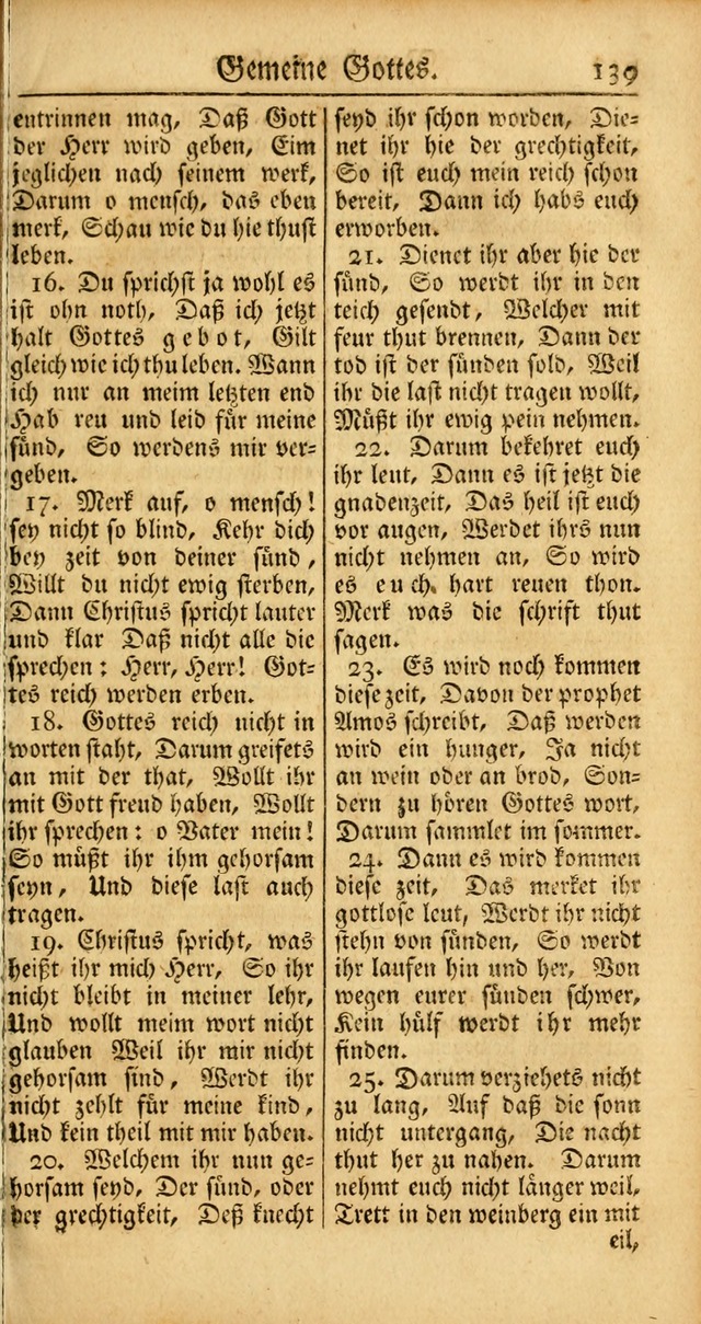 Ein Unpartheyisches Gesang-Buch: enthaltend geistreiche Lieder und Psalmen, zum allgemeinen Gebrauch des wahren Gottesdienstes auf begehren der Brüderschaft der Menoniten Gemeinen... page 219