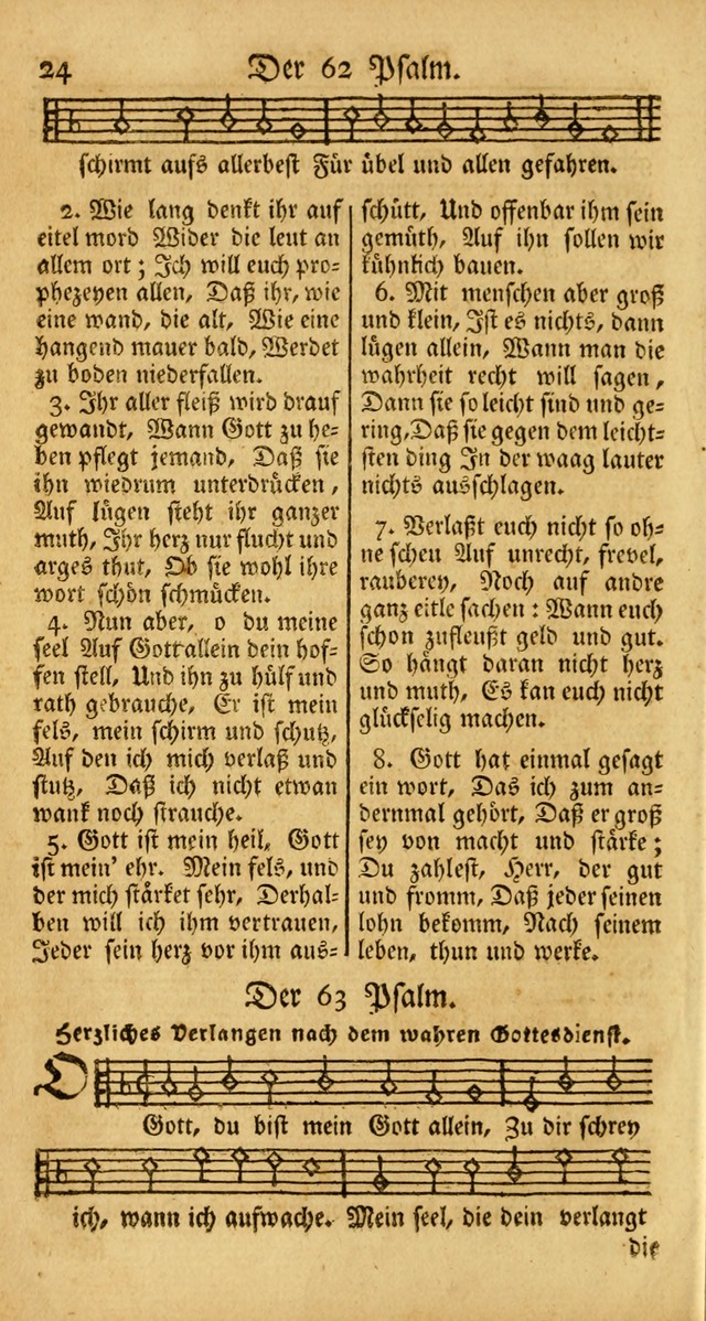 Ein Unpartheyisches Gesang-Buch: enthaltend geistreiche Lieder und Psalmen, zum allgemeinen Gebrauch des wahren Gottesdienstes auf begehren der Brüderschaft der Menoniten Gemeinen... page 24