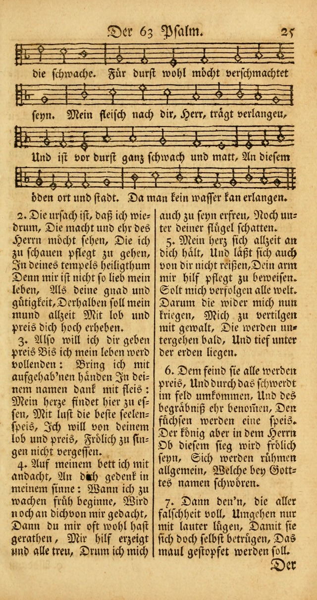 Ein Unpartheyisches Gesang-Buch: enthaltend geistreiche Lieder und Psalmen, zum allgemeinen Gebrauch des wahren Gottesdienstes auf begehren der Brüderschaft der Menoniten Gemeinen... page 25