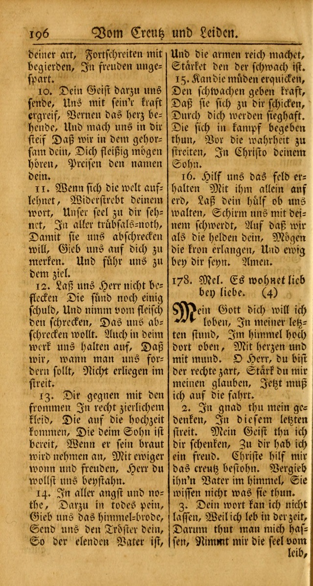 Ein Unpartheyisches Gesang-Buch: enthaltend geistreiche Lieder und Psalmen, zum allgemeinen Gebrauch des wahren Gottesdienstes auf begehren der Brüderschaft der Menoniten Gemeinen... page 276