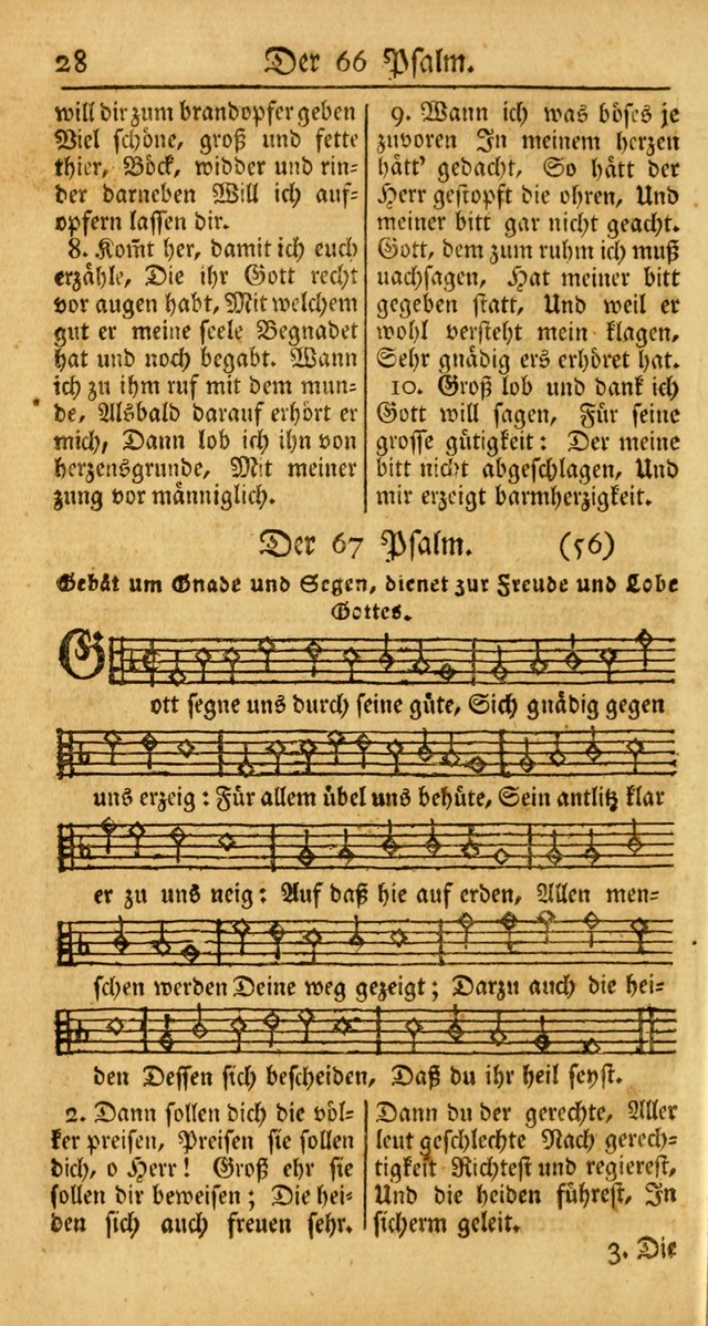 Ein Unpartheyisches Gesang-Buch: enthaltend geistreiche Lieder und Psalmen, zum allgemeinen Gebrauch des wahren Gottesdienstes auf begehren der Brüderschaft der Menoniten Gemeinen... page 28