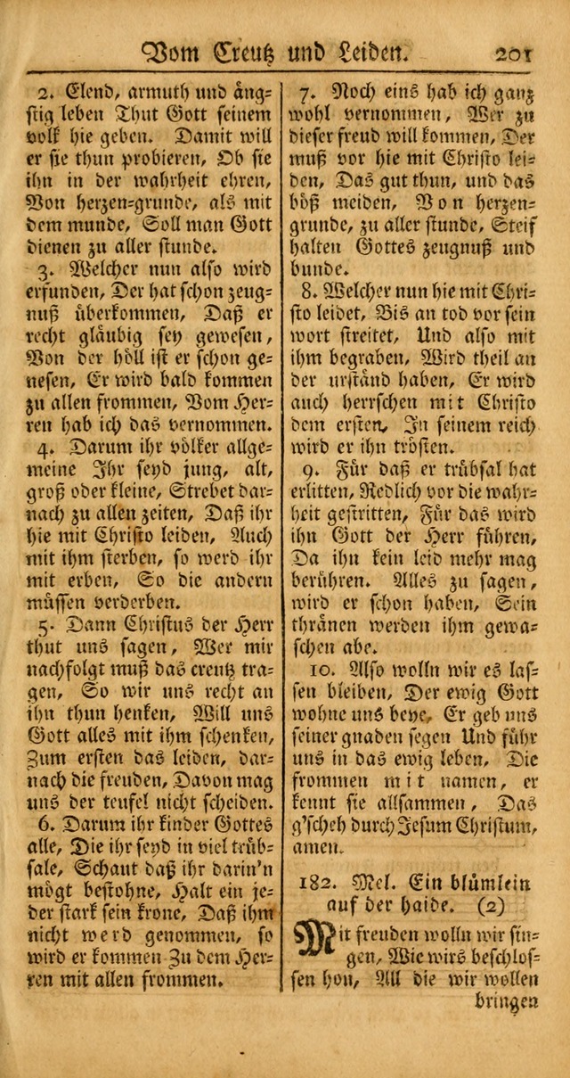 Ein Unpartheyisches Gesang-Buch: enthaltend geistreiche Lieder und Psalmen, zum allgemeinen Gebrauch des wahren Gottesdienstes auf begehren der Brüderschaft der Menoniten Gemeinen... page 281