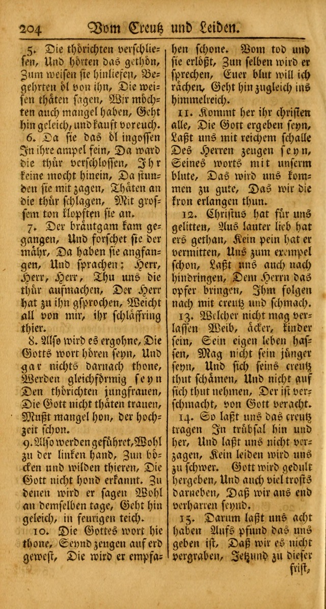 Ein Unpartheyisches Gesang-Buch: enthaltend geistreiche Lieder und Psalmen, zum allgemeinen Gebrauch des wahren Gottesdienstes auf begehren der Brüderschaft der Menoniten Gemeinen... page 284