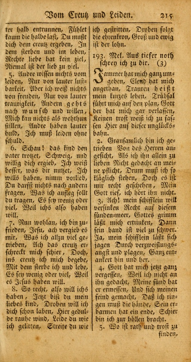 Ein Unpartheyisches Gesang-Buch: enthaltend geistreiche Lieder und Psalmen, zum allgemeinen Gebrauch des wahren Gottesdienstes auf begehren der Brüderschaft der Menoniten Gemeinen... page 295