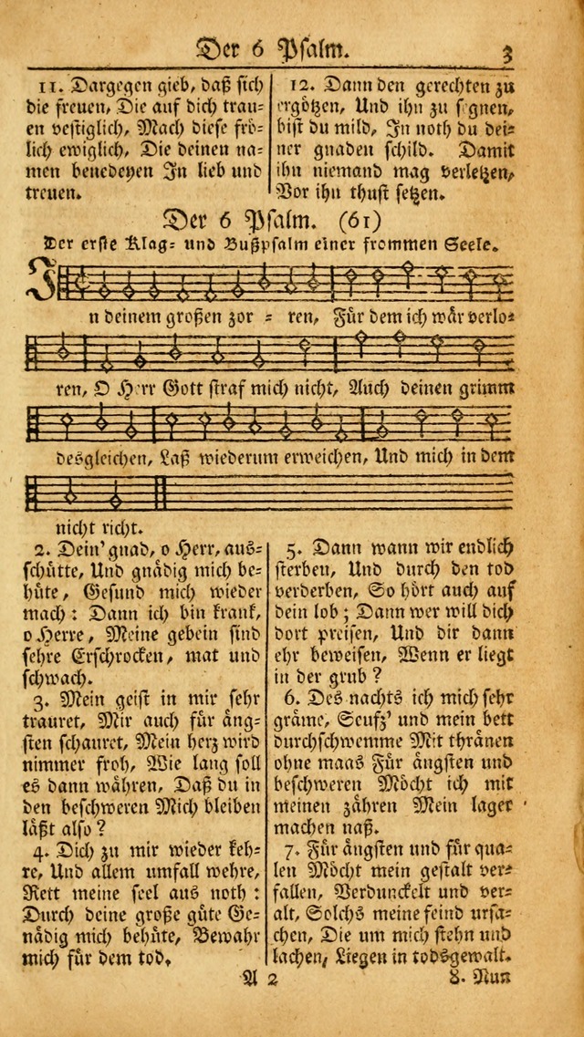 Ein Unpartheyisches Gesang-Buch: enthaltend geistreiche Lieder und Psalmen, zum allgemeinen Gebrauch des wahren Gottesdienstes auf begehren der Brüderschaft der Menoniten Gemeinen... page 3