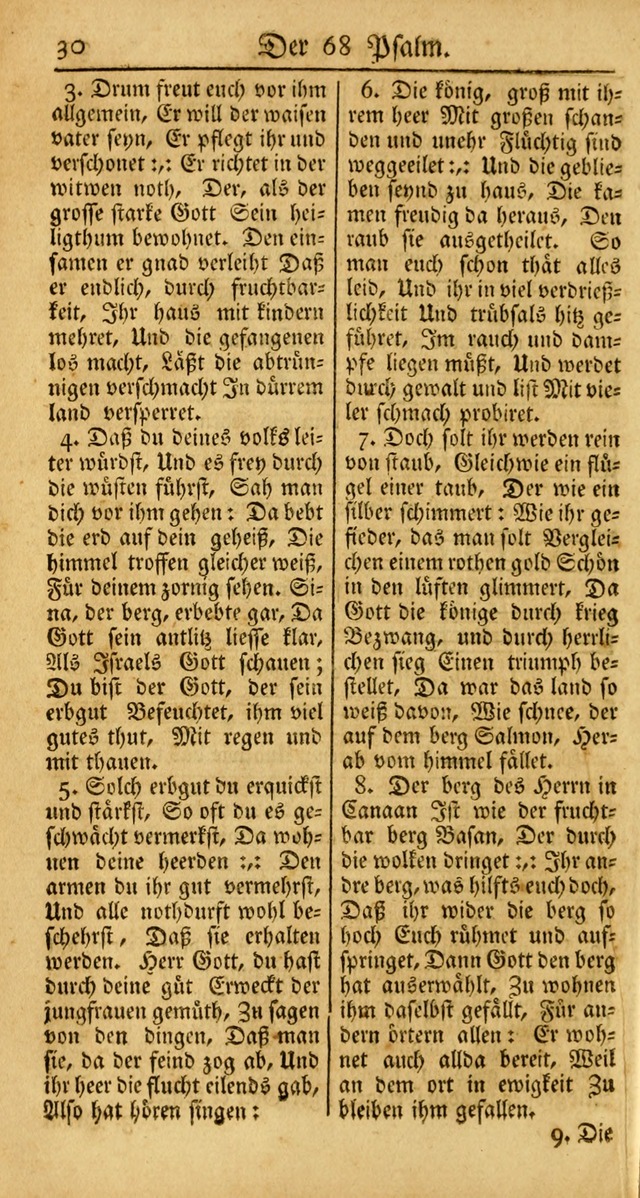 Ein Unpartheyisches Gesang-Buch: enthaltend geistreiche Lieder und Psalmen, zum allgemeinen Gebrauch des wahren Gottesdienstes auf begehren der Brüderschaft der Menoniten Gemeinen... page 30