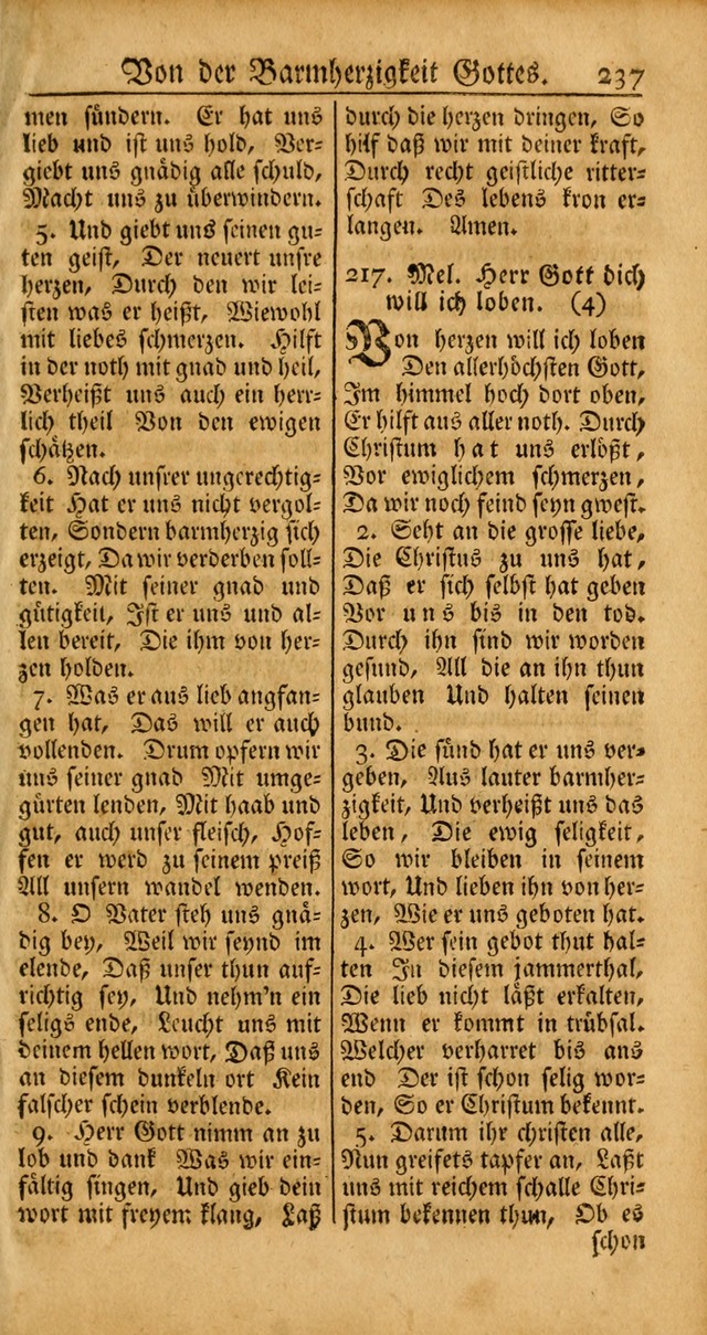 Ein Unpartheyisches Gesang-Buch: enthaltend geistreiche Lieder und Psalmen, zum allgemeinen Gebrauch des wahren Gottesdienstes auf begehren der Brüderschaft der Menoniten Gemeinen... page 317