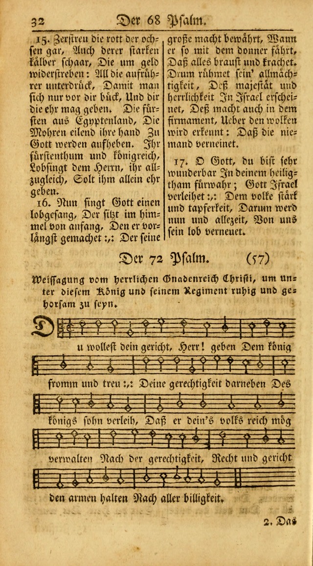 Ein Unpartheyisches Gesang-Buch: enthaltend geistreiche Lieder und Psalmen, zum allgemeinen Gebrauch des wahren Gottesdienstes auf begehren der Brüderschaft der Menoniten Gemeinen... page 32