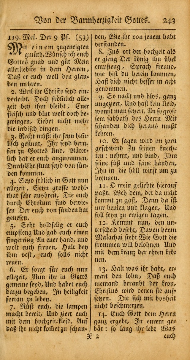 Ein Unpartheyisches Gesang-Buch: enthaltend geistreiche Lieder und Psalmen, zum allgemeinen Gebrauch des wahren Gottesdienstes auf begehren der Brüderschaft der Menoniten Gemeinen... page 323