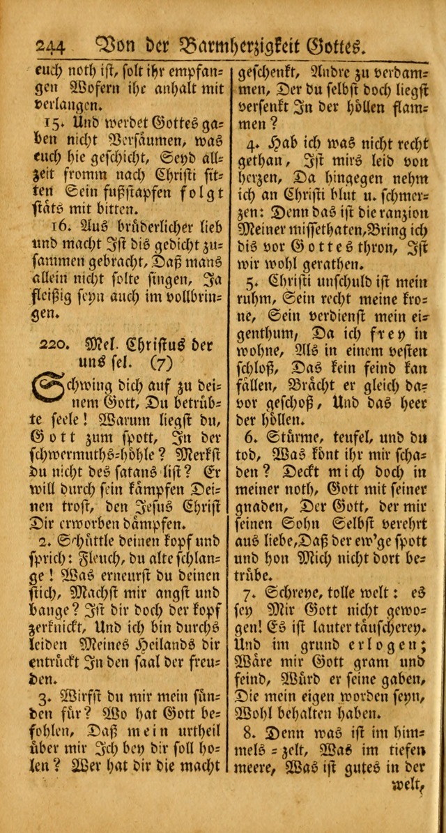 Ein Unpartheyisches Gesang-Buch: enthaltend geistreiche Lieder und Psalmen, zum allgemeinen Gebrauch des wahren Gottesdienstes auf begehren der Brüderschaft der Menoniten Gemeinen... page 324