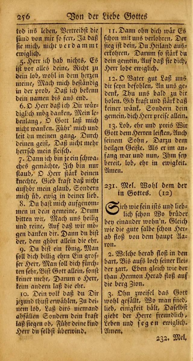 Ein Unpartheyisches Gesang-Buch: enthaltend geistreiche Lieder und Psalmen, zum allgemeinen Gebrauch des wahren Gottesdienstes auf begehren der Brüderschaft der Menoniten Gemeinen... page 336