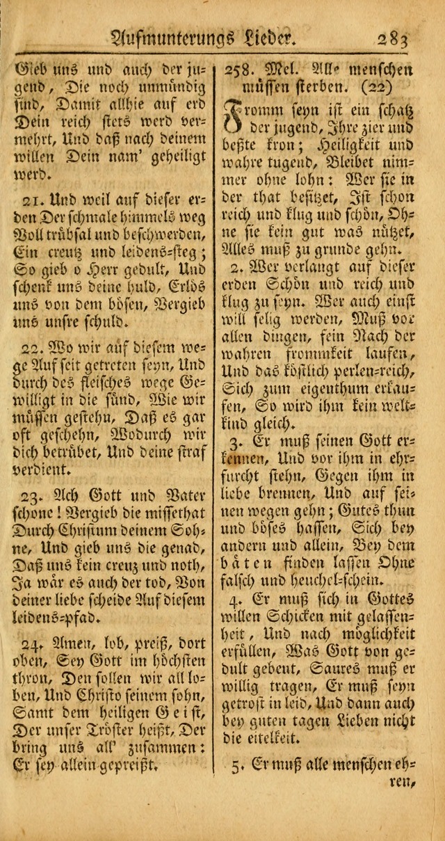 Ein Unpartheyisches Gesang-Buch: enthaltend geistreiche Lieder und Psalmen, zum allgemeinen Gebrauch des wahren Gottesdienstes auf begehren der Brüderschaft der Menoniten Gemeinen... page 363