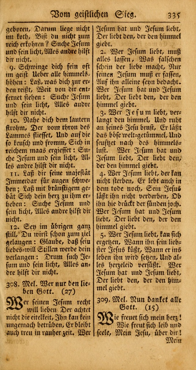 Ein Unpartheyisches Gesang-Buch: enthaltend geistreiche Lieder und Psalmen, zum allgemeinen Gebrauch des wahren Gottesdienstes auf begehren der Brüderschaft der Menoniten Gemeinen... page 415