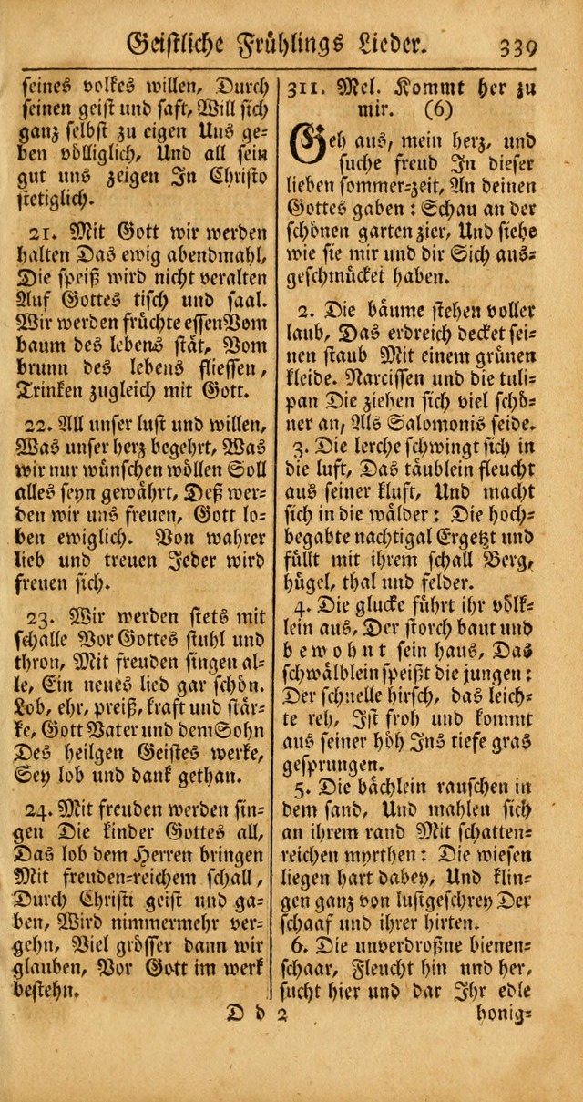 Ein Unpartheyisches Gesang-Buch: enthaltend geistreiche Lieder und Psalmen, zum allgemeinen Gebrauch des wahren Gottesdienstes auf begehren der Brüderschaft der Menoniten Gemeinen... page 419