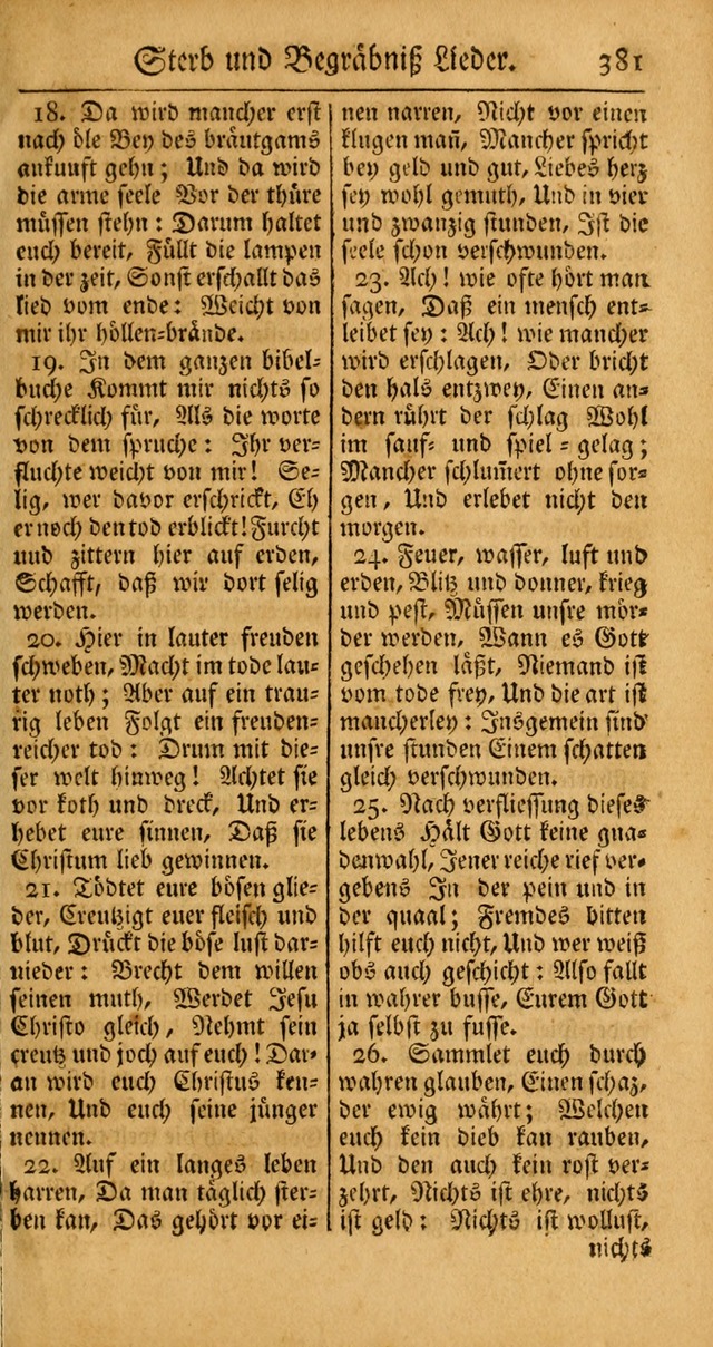 Ein Unpartheyisches Gesang-Buch: enthaltend geistreiche Lieder und Psalmen, zum allgemeinen Gebrauch des wahren Gottesdienstes auf begehren der Brüderschaft der Menoniten Gemeinen... page 461