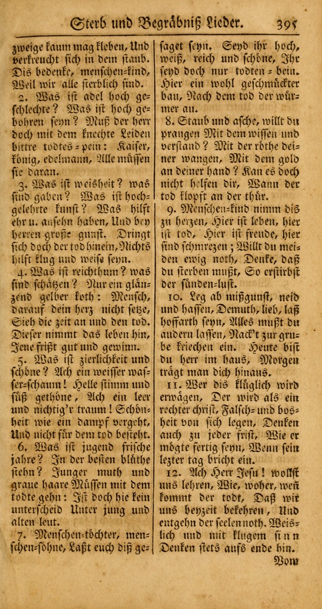 Ein Unpartheyisches Gesang-Buch: enthaltend geistreiche Lieder und Psalmen, zum allgemeinen Gebrauch des wahren Gottesdienstes auf begehren der Brüderschaft der Menoniten Gemeinen... page 475