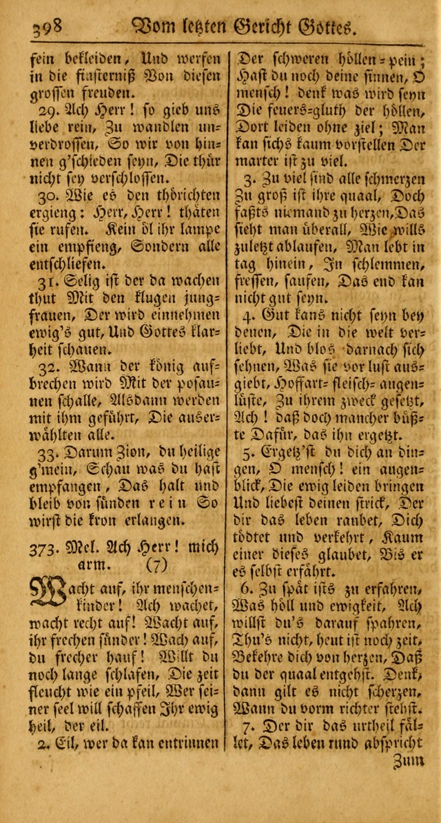 Ein Unpartheyisches Gesang-Buch: enthaltend geistreiche Lieder und Psalmen, zum allgemeinen Gebrauch des wahren Gottesdienstes auf begehren der Brüderschaft der Menoniten Gemeinen... page 478