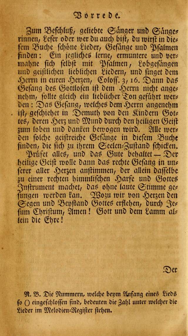 Ein Unpartheyisches Gesang-Buch: enthaltend geistreiche Lieder und Psalmen, zum allgemeinen Gebrauch des wahren Gottesdienstes auf begehren der Brüderschaft der Menoniten Gemeinen... page x