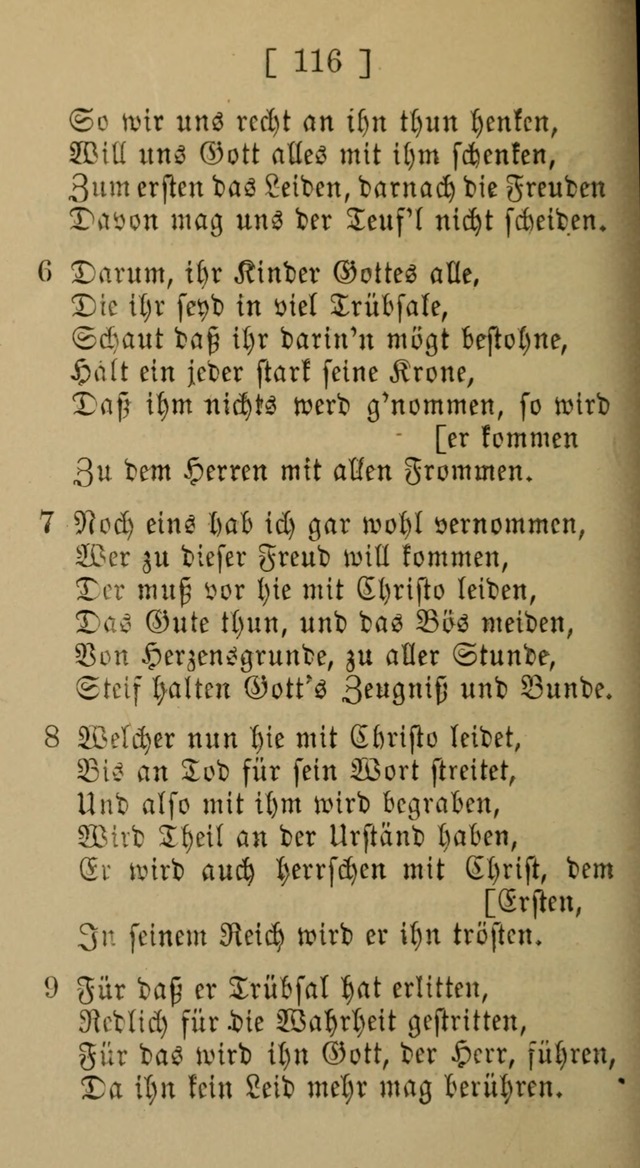 Eine unparteiische Lieder-Sammlung zum Gebrauch beim Oeffentlichen Gottesdienst und Häuslichen Erbauung page 116