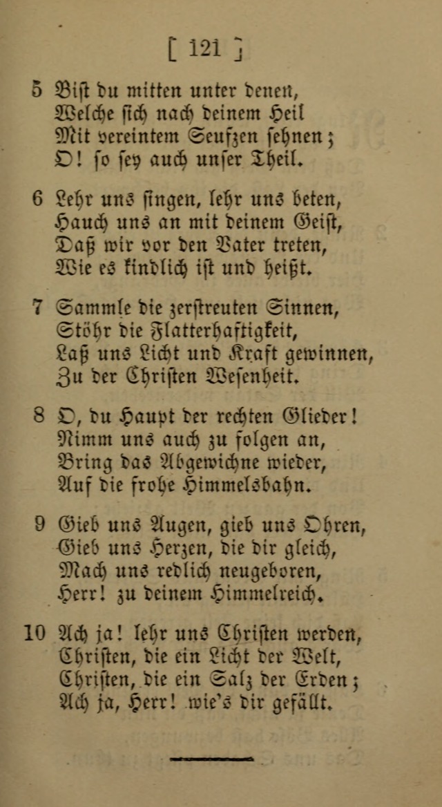 Eine unparteiische Lieder-Sammlung zum Gebrauch beim Oeffentlichen Gottesdienst und Häuslichen Erbauung page 121