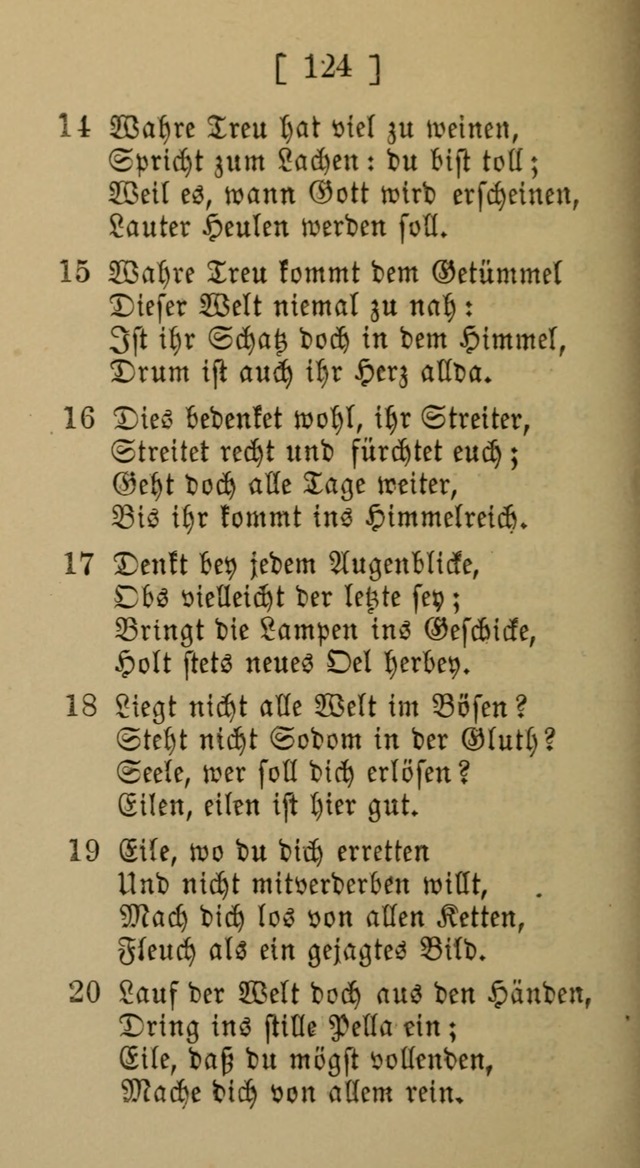 Eine unparteiische Lieder-Sammlung zum Gebrauch beim Oeffentlichen Gottesdienst und Häuslichen Erbauung page 124