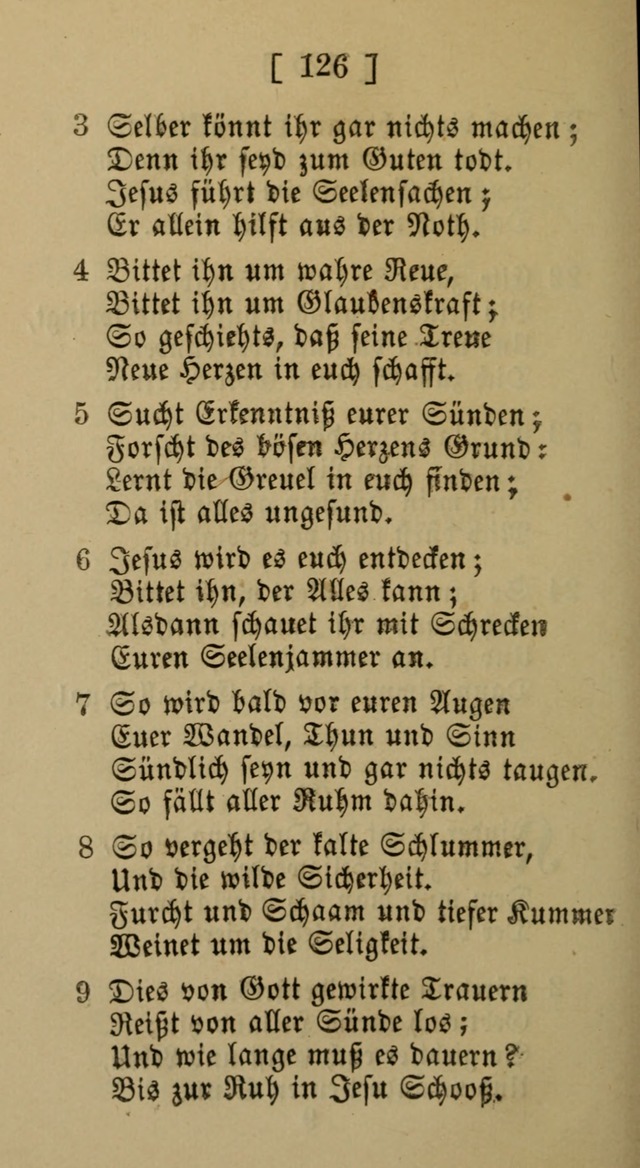 Eine unparteiische Lieder-Sammlung zum Gebrauch beim Oeffentlichen Gottesdienst und Häuslichen Erbauung page 126