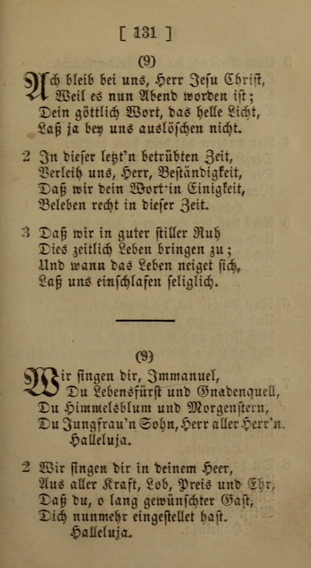 Eine unparteiische Lieder-Sammlung zum Gebrauch beim Oeffentlichen Gottesdienst und Häuslichen Erbauung page 131