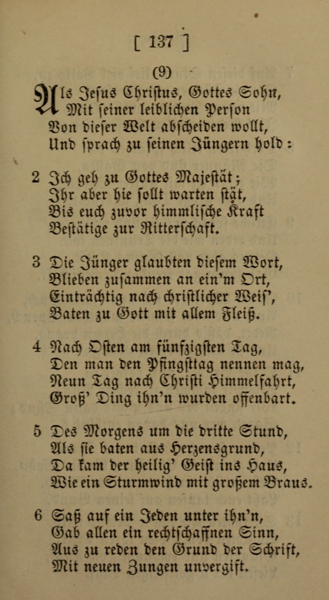 Eine unparteiische Lieder-Sammlung zum Gebrauch beim Oeffentlichen Gottesdienst und Häuslichen Erbauung page 137