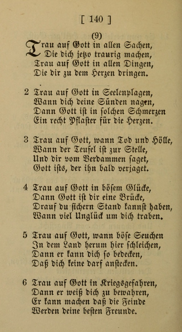 Eine unparteiische Lieder-Sammlung zum Gebrauch beim Oeffentlichen Gottesdienst und Häuslichen Erbauung page 140