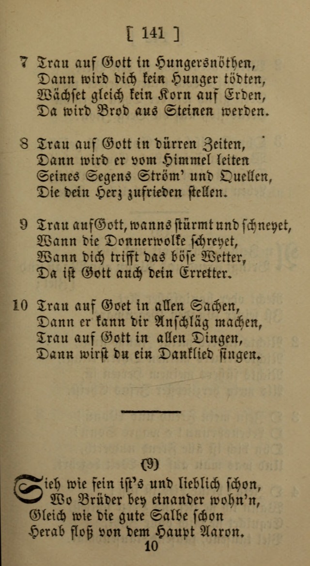 Eine unparteiische Lieder-Sammlung zum Gebrauch beim Oeffentlichen Gottesdienst und Häuslichen Erbauung page 141