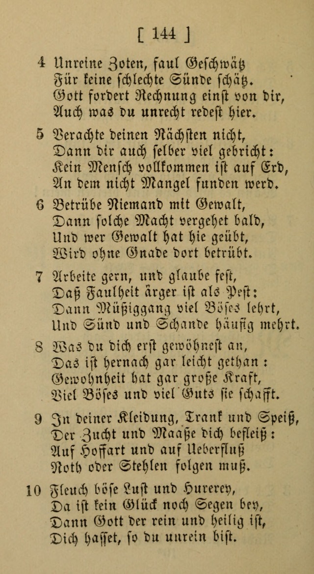 Eine unparteiische Lieder-Sammlung zum Gebrauch beim Oeffentlichen Gottesdienst und Häuslichen Erbauung page 144