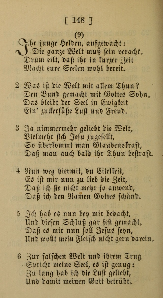 Eine unparteiische Lieder-Sammlung zum Gebrauch beim Oeffentlichen Gottesdienst und Häuslichen Erbauung page 148