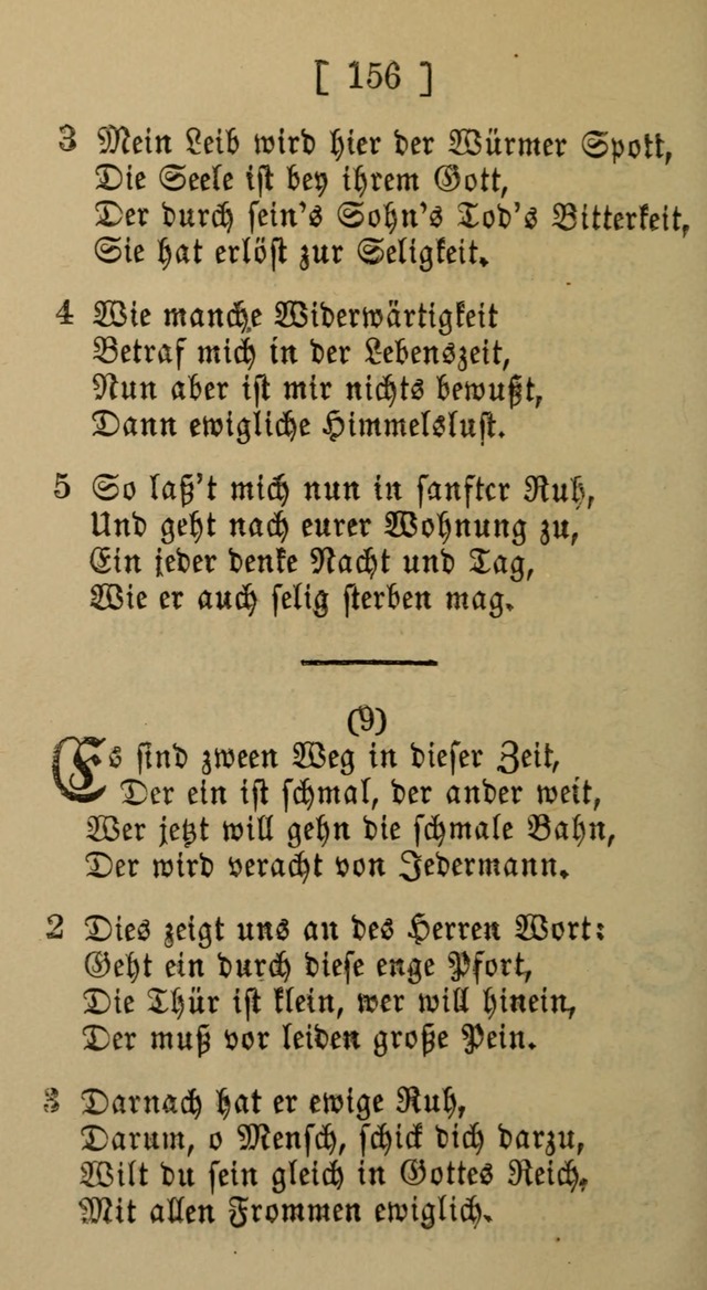 Eine unparteiische Lieder-Sammlung zum Gebrauch beim Oeffentlichen Gottesdienst und Häuslichen Erbauung page 156