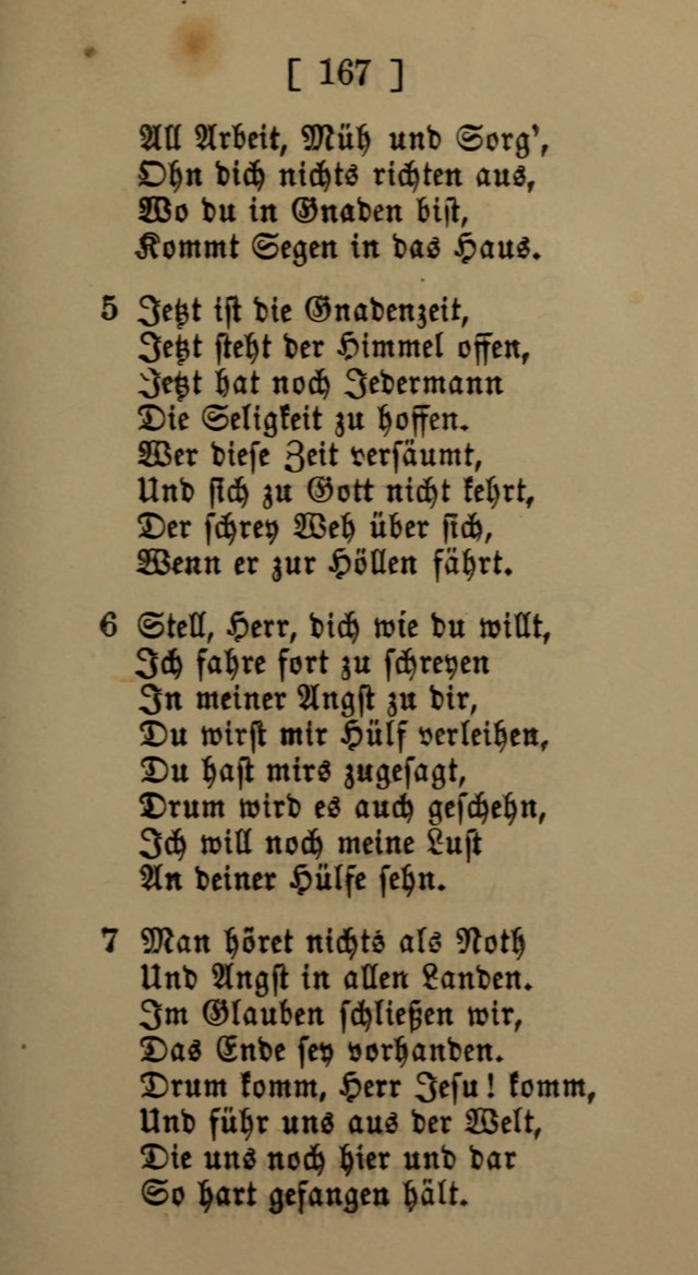 Eine unparteiische Lieder-Sammlung zum Gebrauch beim Oeffentlichen Gottesdienst und Häuslichen Erbauung page 167