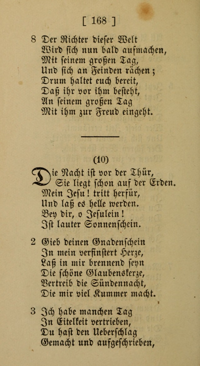 Eine unparteiische Lieder-Sammlung zum Gebrauch beim Oeffentlichen Gottesdienst und Häuslichen Erbauung page 168