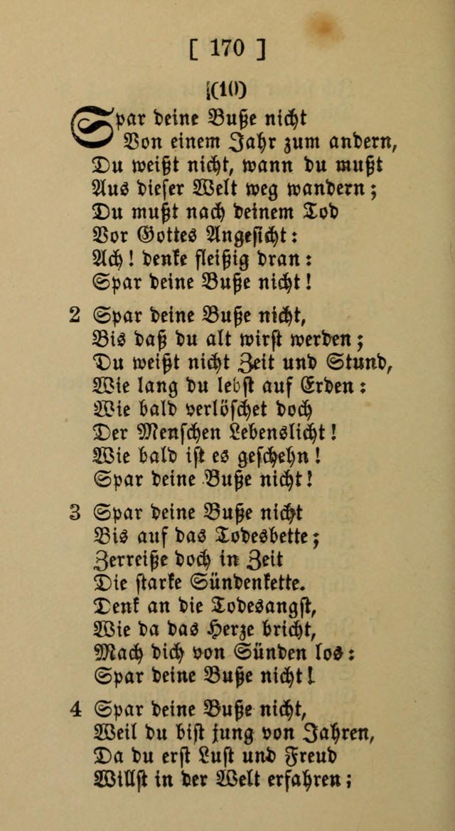 Eine unparteiische Lieder-Sammlung zum Gebrauch beim Oeffentlichen Gottesdienst und Häuslichen Erbauung page 170