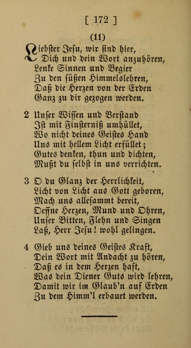 Eine unparteiische Lieder-Sammlung zum Gebrauch beim Oeffentlichen Gottesdienst und Häuslichen Erbauung page 172