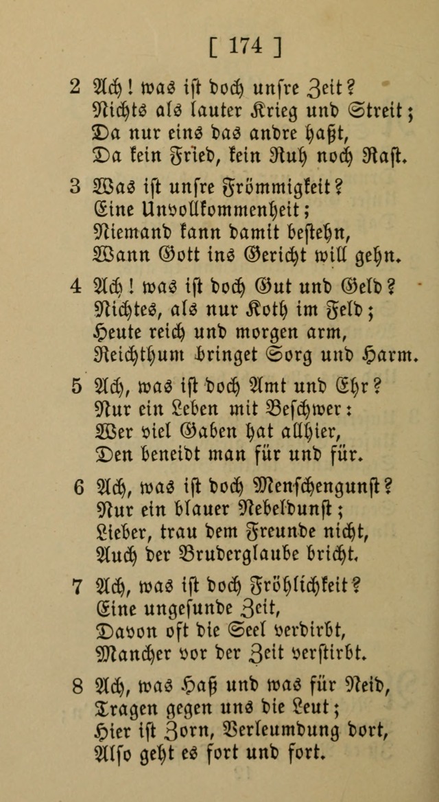 Eine unparteiische Lieder-Sammlung zum Gebrauch beim Oeffentlichen Gottesdienst und Häuslichen Erbauung page 174