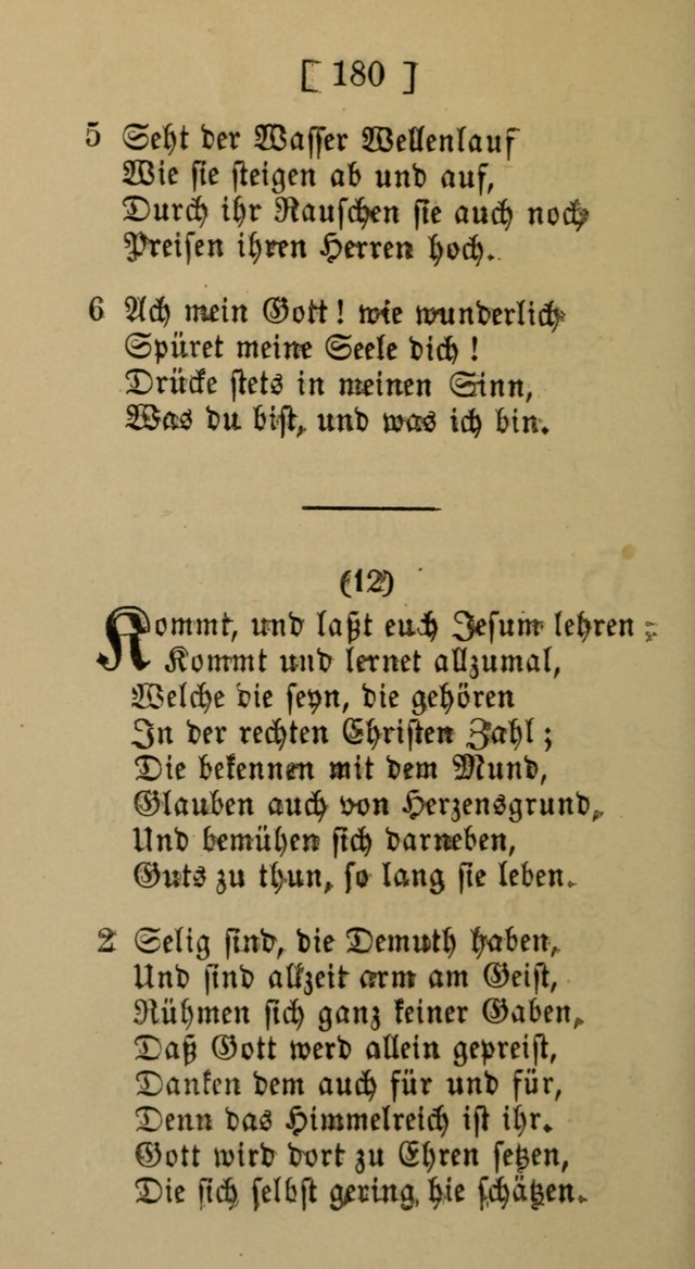 Eine unparteiische Lieder-Sammlung zum Gebrauch beim Oeffentlichen Gottesdienst und Häuslichen Erbauung page 180