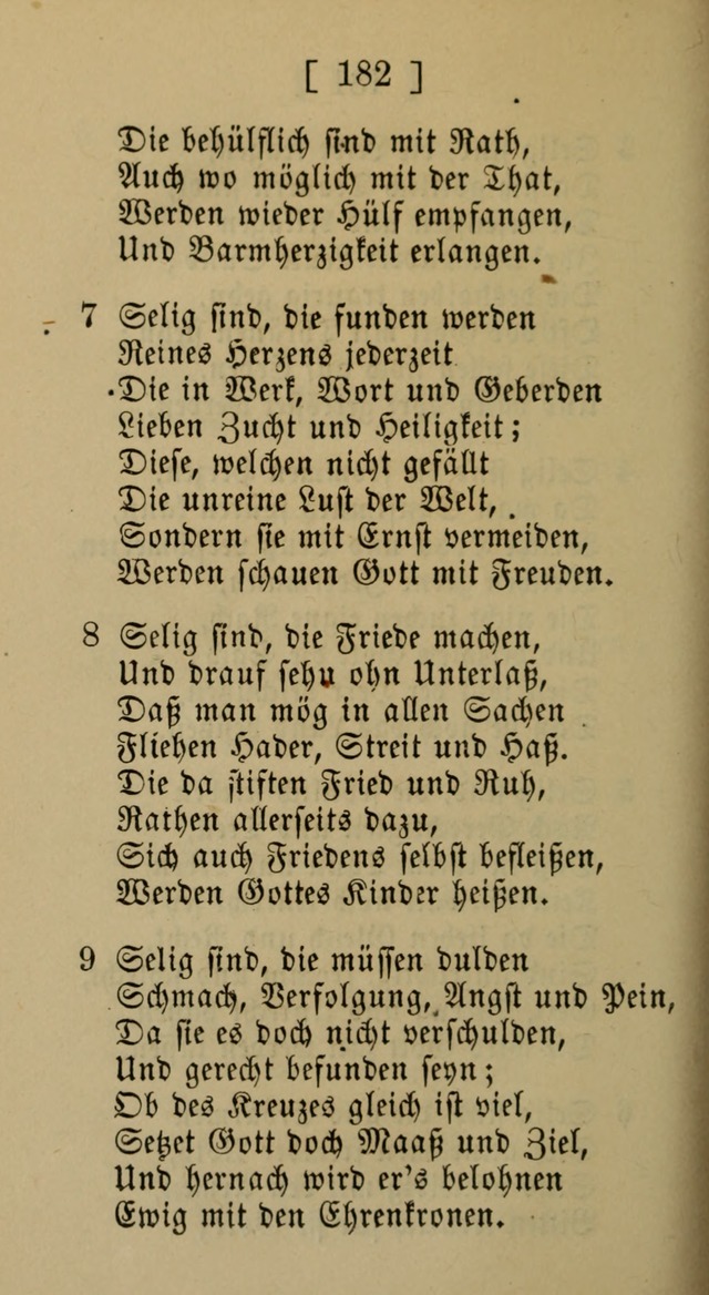 Eine unparteiische Lieder-Sammlung zum Gebrauch beim Oeffentlichen Gottesdienst und Häuslichen Erbauung page 182