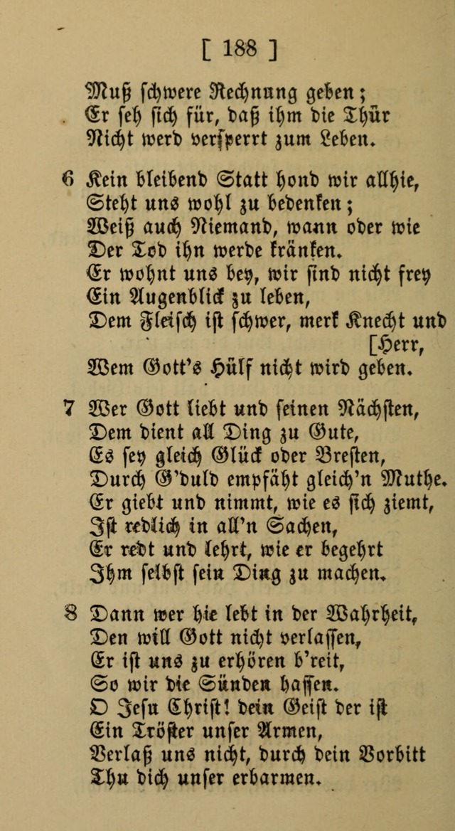 Eine unparteiische Lieder-Sammlung zum Gebrauch beim Oeffentlichen Gottesdienst und Häuslichen Erbauung page 188