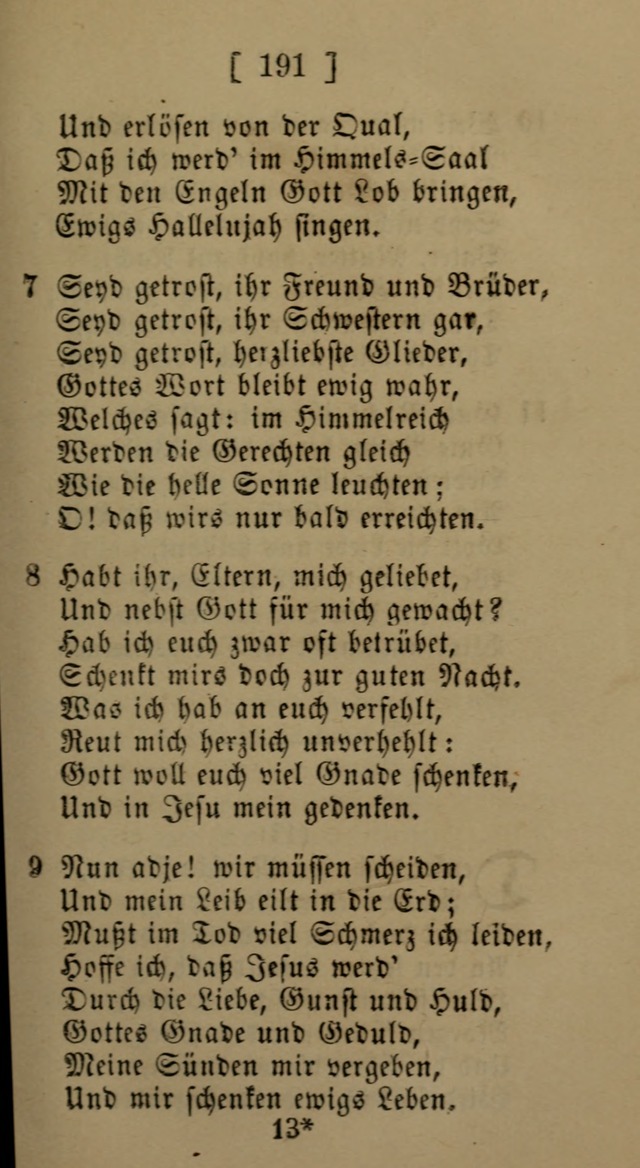 Eine unparteiische Lieder-Sammlung zum Gebrauch beim Oeffentlichen Gottesdienst und Häuslichen Erbauung page 191