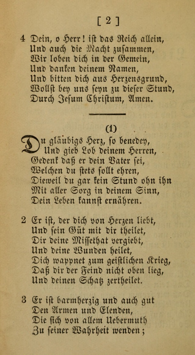 Eine unparteiische Lieder-Sammlung zum Gebrauch beim Oeffentlichen Gottesdienst und Häuslichen Erbauung page 2