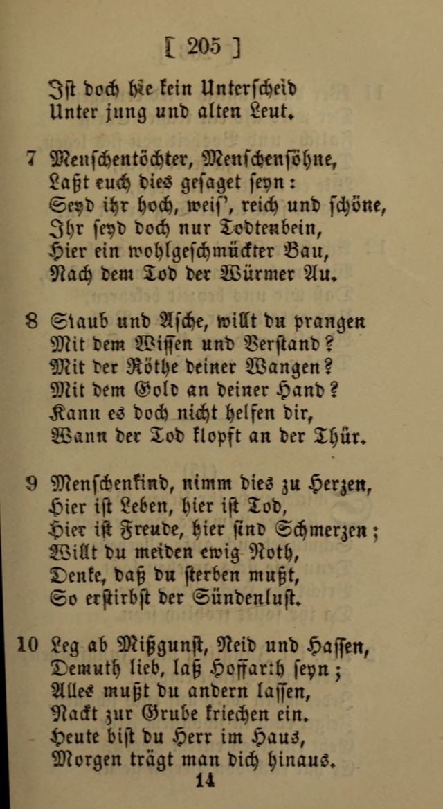 Eine unparteiische Lieder-Sammlung zum Gebrauch beim Oeffentlichen Gottesdienst und Häuslichen Erbauung page 205