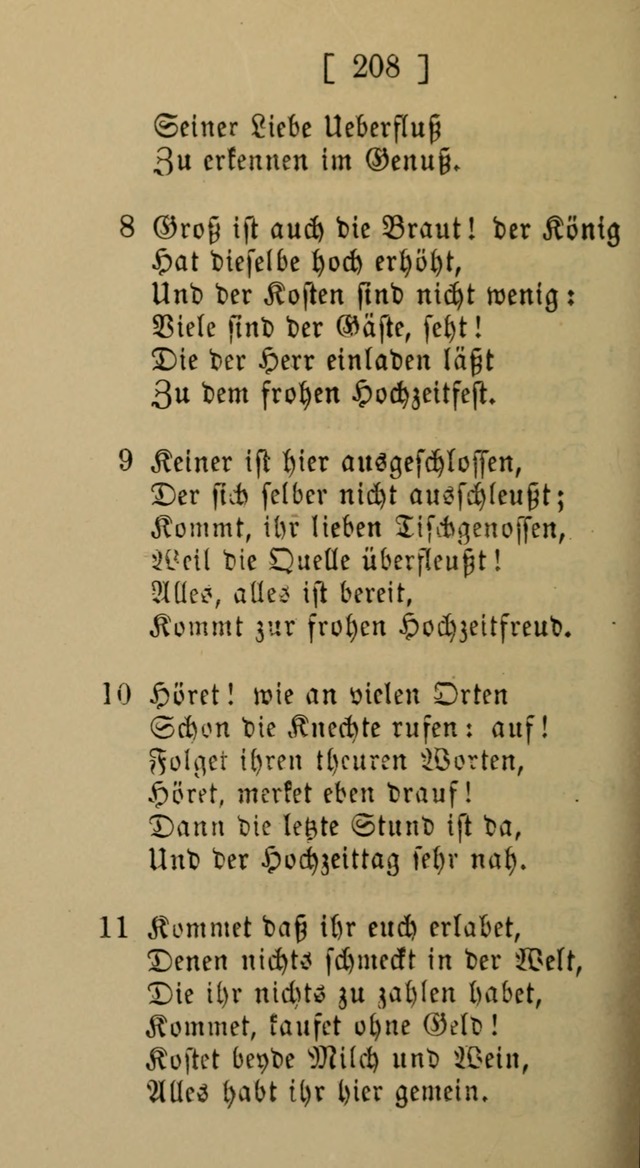 Eine unparteiische Lieder-Sammlung zum Gebrauch beim Oeffentlichen Gottesdienst und Häuslichen Erbauung page 208