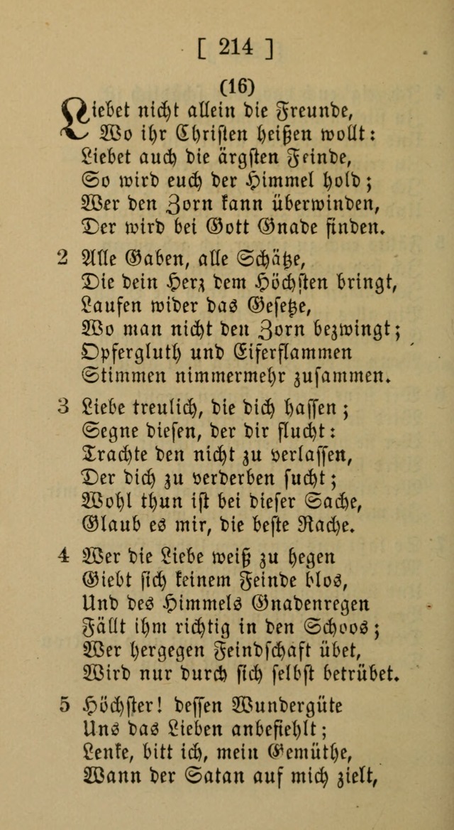 Eine unparteiische Lieder-Sammlung zum Gebrauch beim Oeffentlichen Gottesdienst und Häuslichen Erbauung page 214