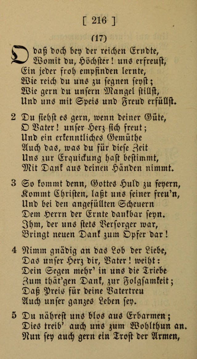 Eine unparteiische Lieder-Sammlung zum Gebrauch beim Oeffentlichen Gottesdienst und Häuslichen Erbauung page 216