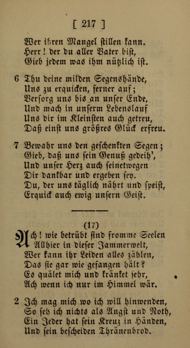 Eine unparteiische Lieder-Sammlung zum Gebrauch beim Oeffentlichen Gottesdienst und Häuslichen Erbauung page 217