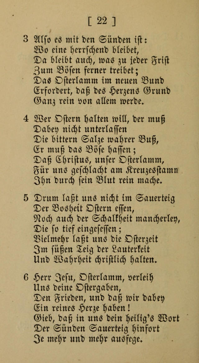 Eine unparteiische Lieder-Sammlung zum Gebrauch beim Oeffentlichen Gottesdienst und Häuslichen Erbauung page 22