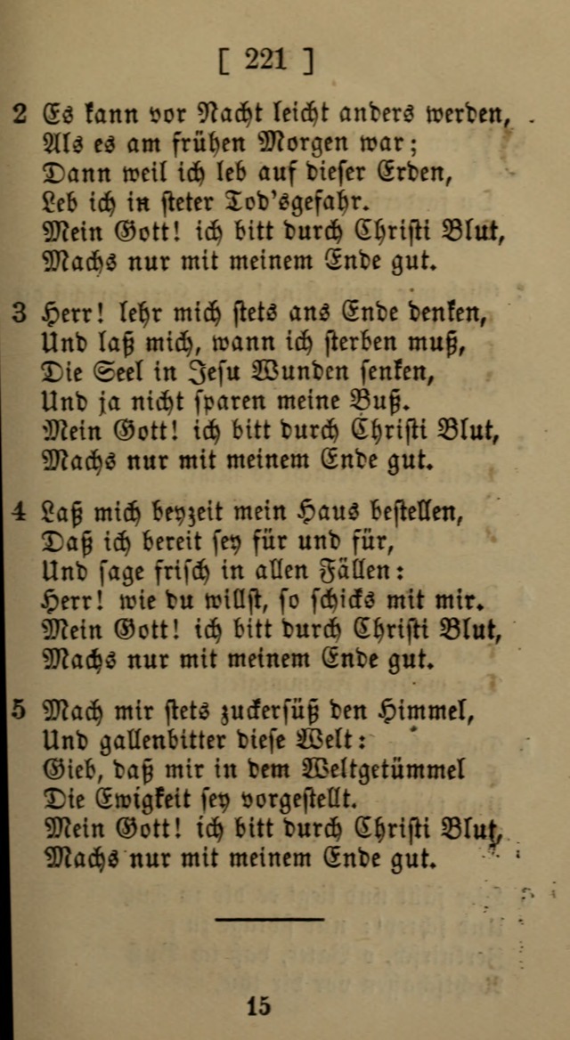 Eine unparteiische Lieder-Sammlung zum Gebrauch beim Oeffentlichen Gottesdienst und Häuslichen Erbauung page 221